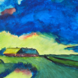Bauernhof mit gelber Wolkenfront (nach Emil Nolde), 2014