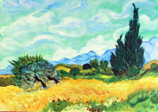 Weizenfeld mit Zypressen (nach  van Gogh), 2005