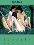 3 Mädchen im Wald, 2012
(nach Otto Müller),
Acryll, 80x60