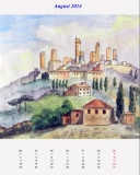 San Gimignano, 2005, Fineliner/Aquarell, 21x30