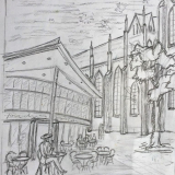 Cafe grosse Kirche, 2020- Zeichnung